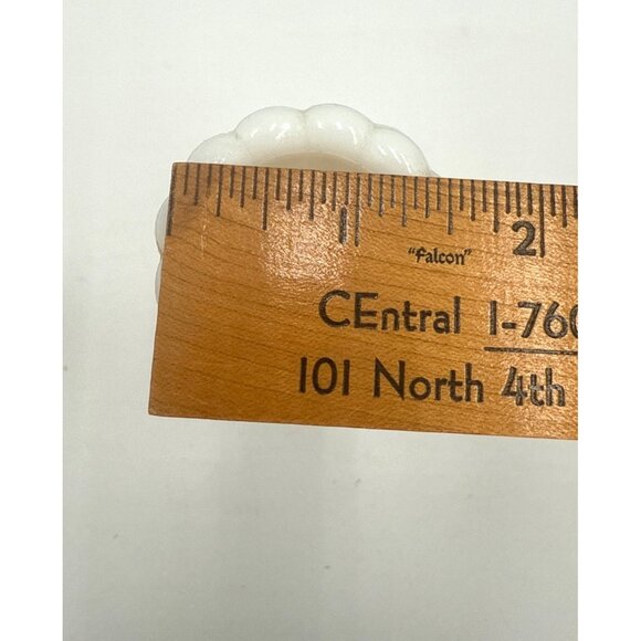 Three Vintage Milk Glass Vases Mid-20th Century Hobnail & Smooth & Candle Holder - Picture 13 of 13